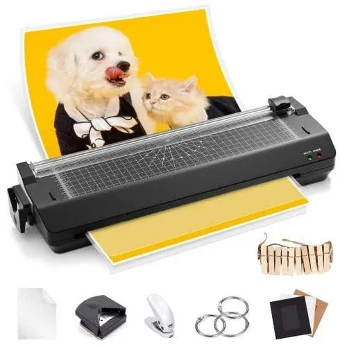 Laminator 13 Inch Wide with Laminating Sheets 50pcs, Laminator Machine Hot and Cold 11x17, Thermal Laminator for A3 A4 A5 A6 with Paper Trimmer, Corner Rounder for Home Office School Use