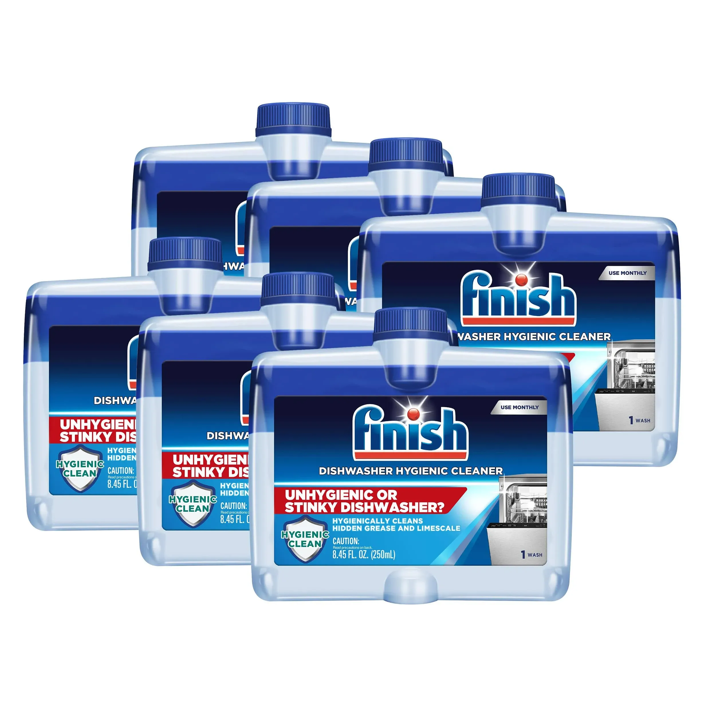 Finish Dual Action Dishwasher Cleaner: Fight Grease & Limescale Fresh 8.45 oz. (Pack of 4)