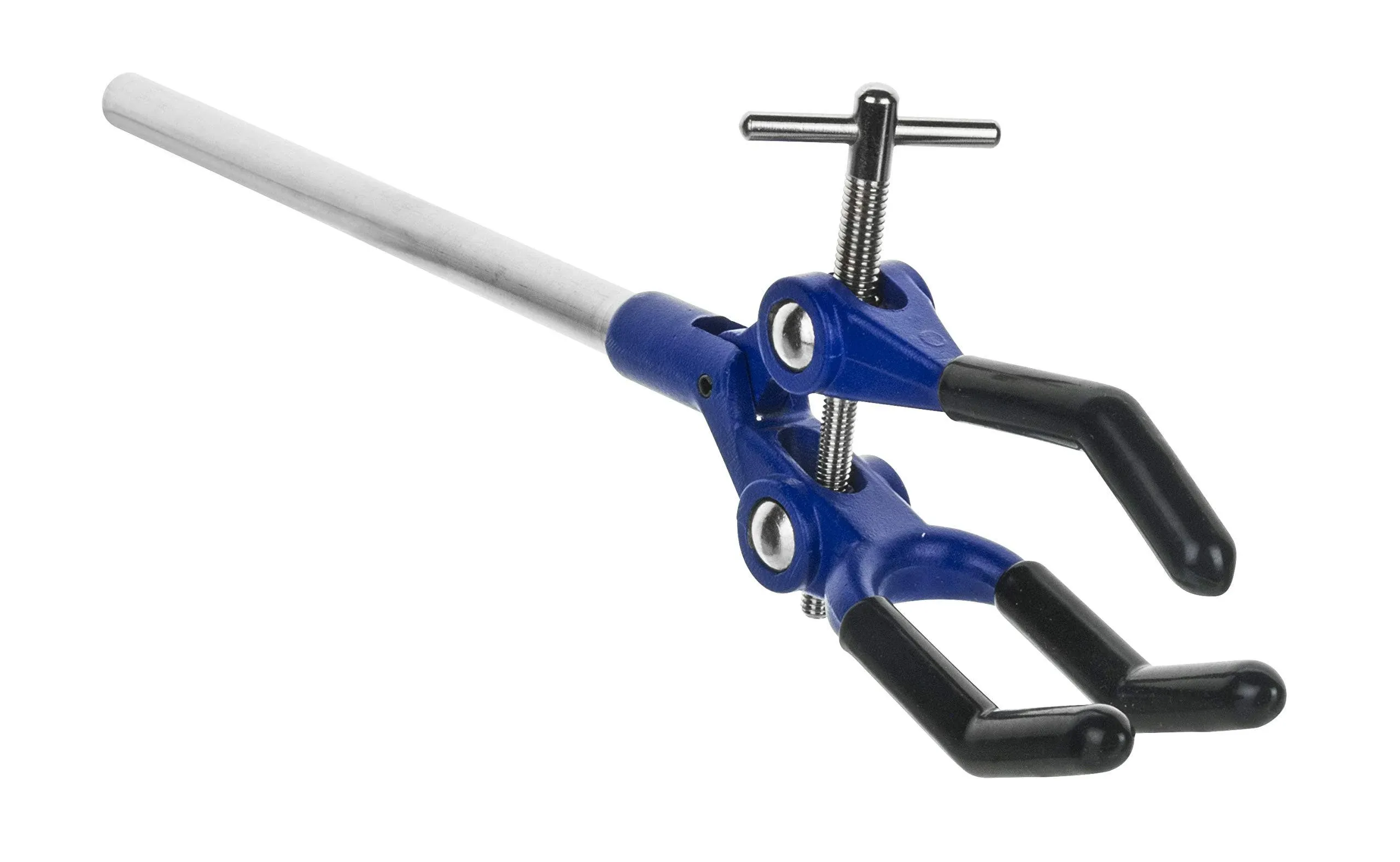 3 Finger Extension Clamp on Stainless Steel Rod - 3.4" Max Opening