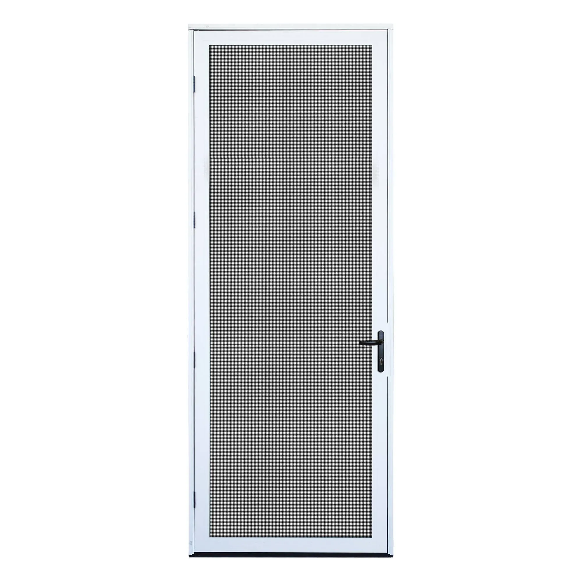 36 in. x 96 in. White Surface Mount Left-hand Ultimate Security Screen Door with Meshtec Screen