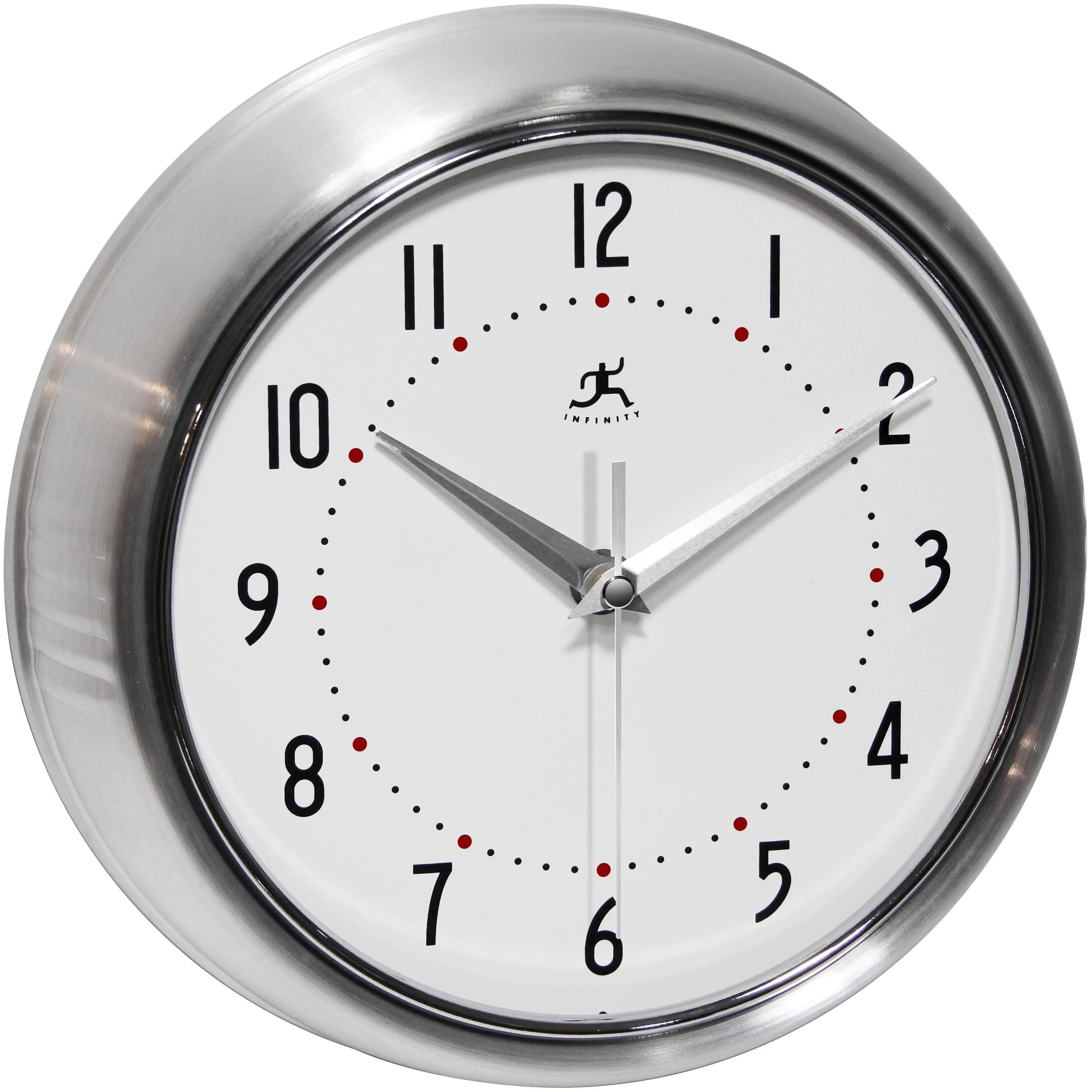 Retro Round Silver Wall Clock