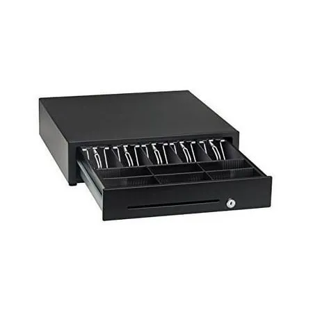 Cash Register Money Drawer + Mounting Brackets for Under Counter Installation. Built in Cable to Connect to Printer. Compatible with Square [Receipt Printer Required](Printer Driven)