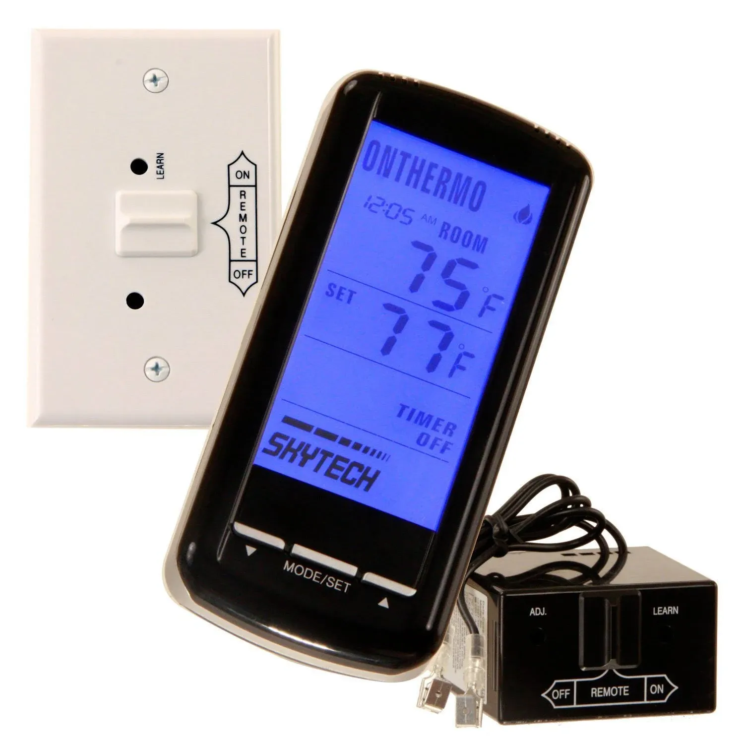 Skytech 5301 Timer/Thermostat Fireplace Remote Control With Backlit Touch Screen