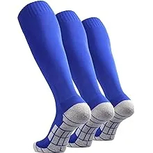 CWVLC Soccer Socks (1/3/5 Pairs) Team Sport Knee High Socks for Adult Youth Kids