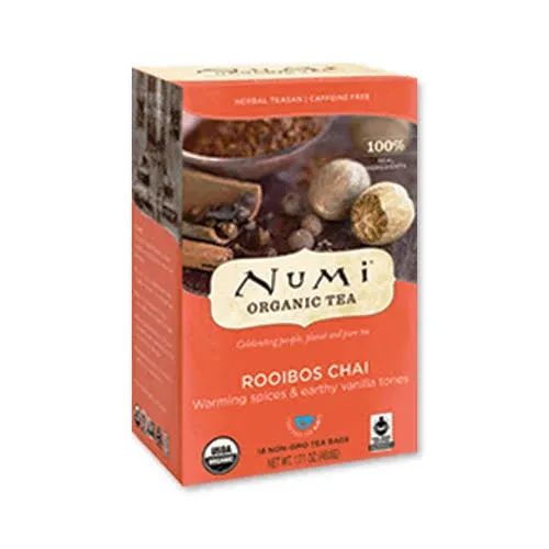 Numi Herbal Tea, Organic, Rooibos Chai, Tea Bags - 18 tea bags, 1.71 oz