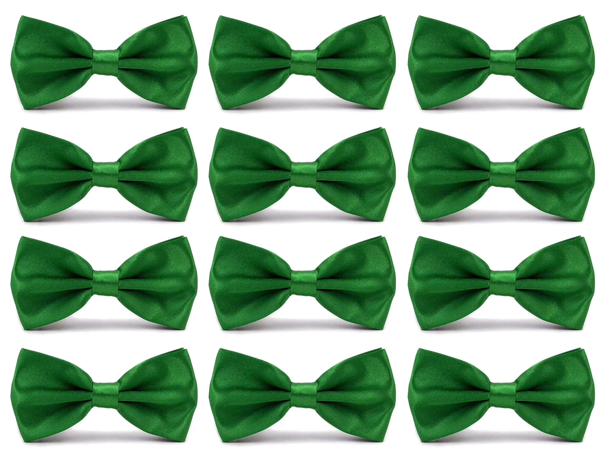 Men's Bowties Formal Satin Solid - 6/12 Pack Bow Ties Pre-tied Adjustable Ties for Men Many Colors Option in bulk