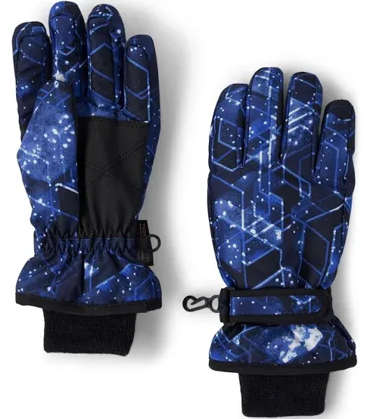 Boys Print Ski Gloves - black