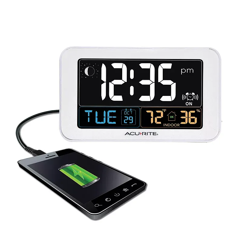 AcuRite Digital Alarm Clock with USB Charger (13040)