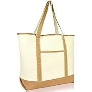 22" Open Top Heavy Duty Deluxe Tote Bag with Outer Pocket