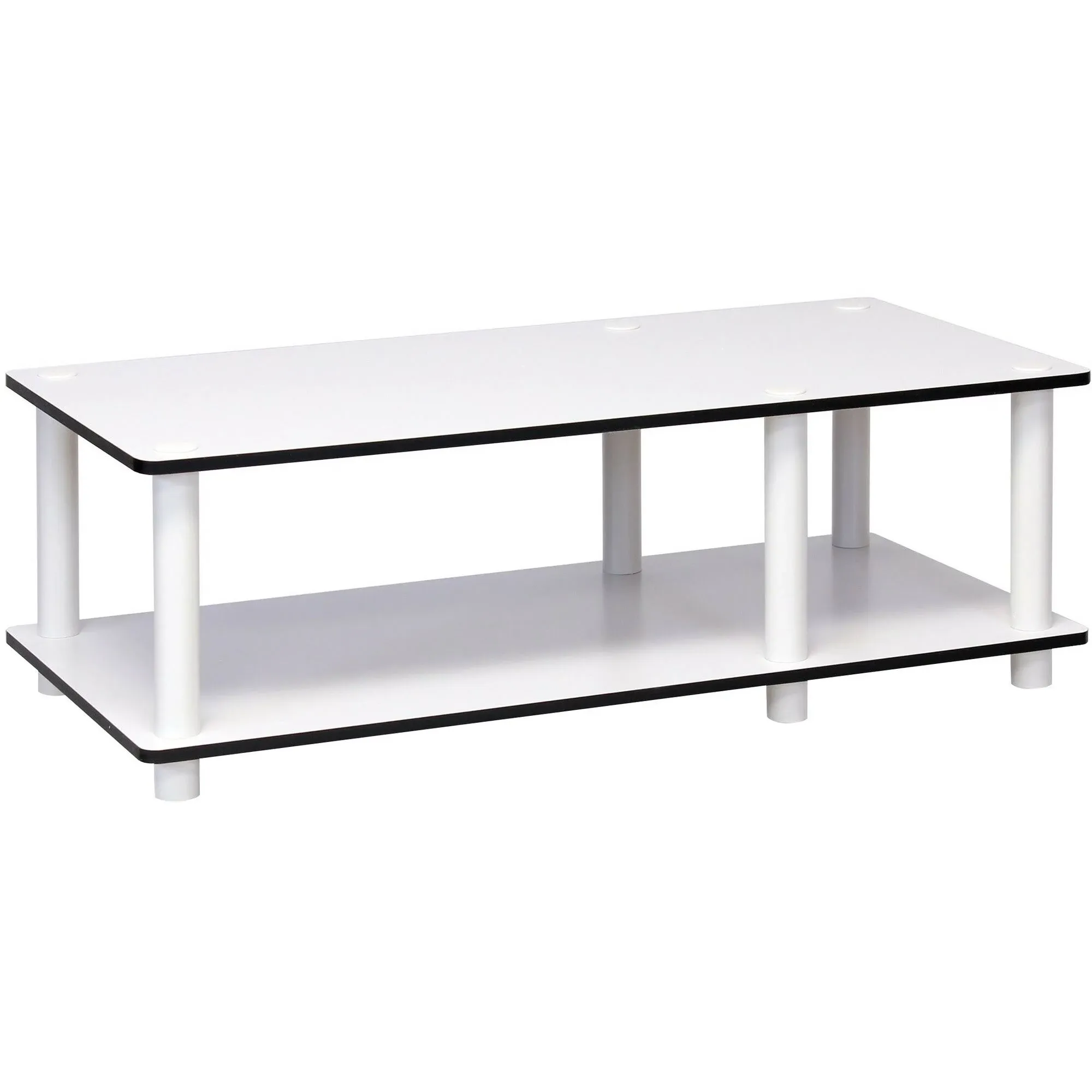 Furinno Just No Tools Mid TV Stand White w/White Tube