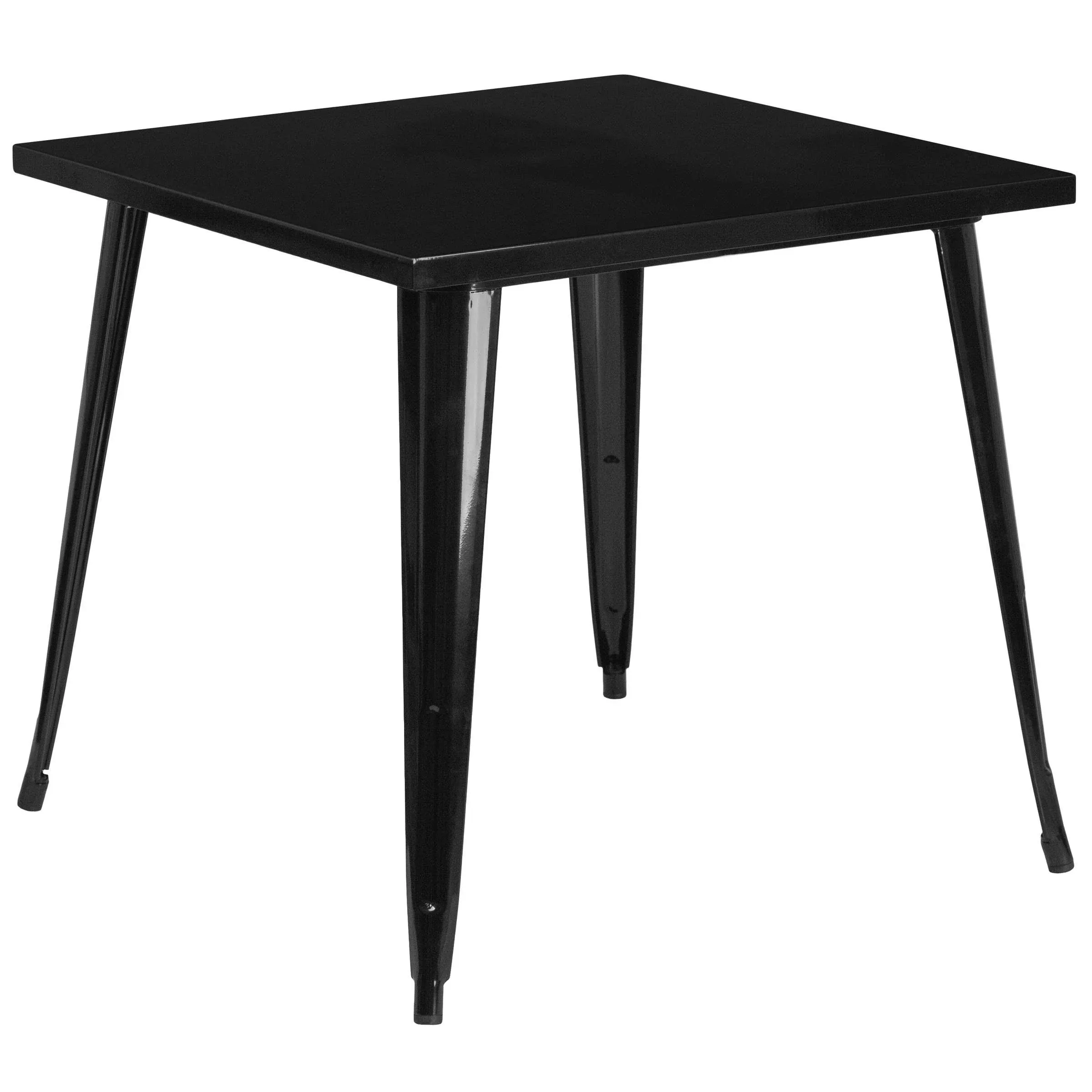 Flash Furniture Toby Commercial Grade 31.75" Square Black Metal Indoor-Outdoor Table