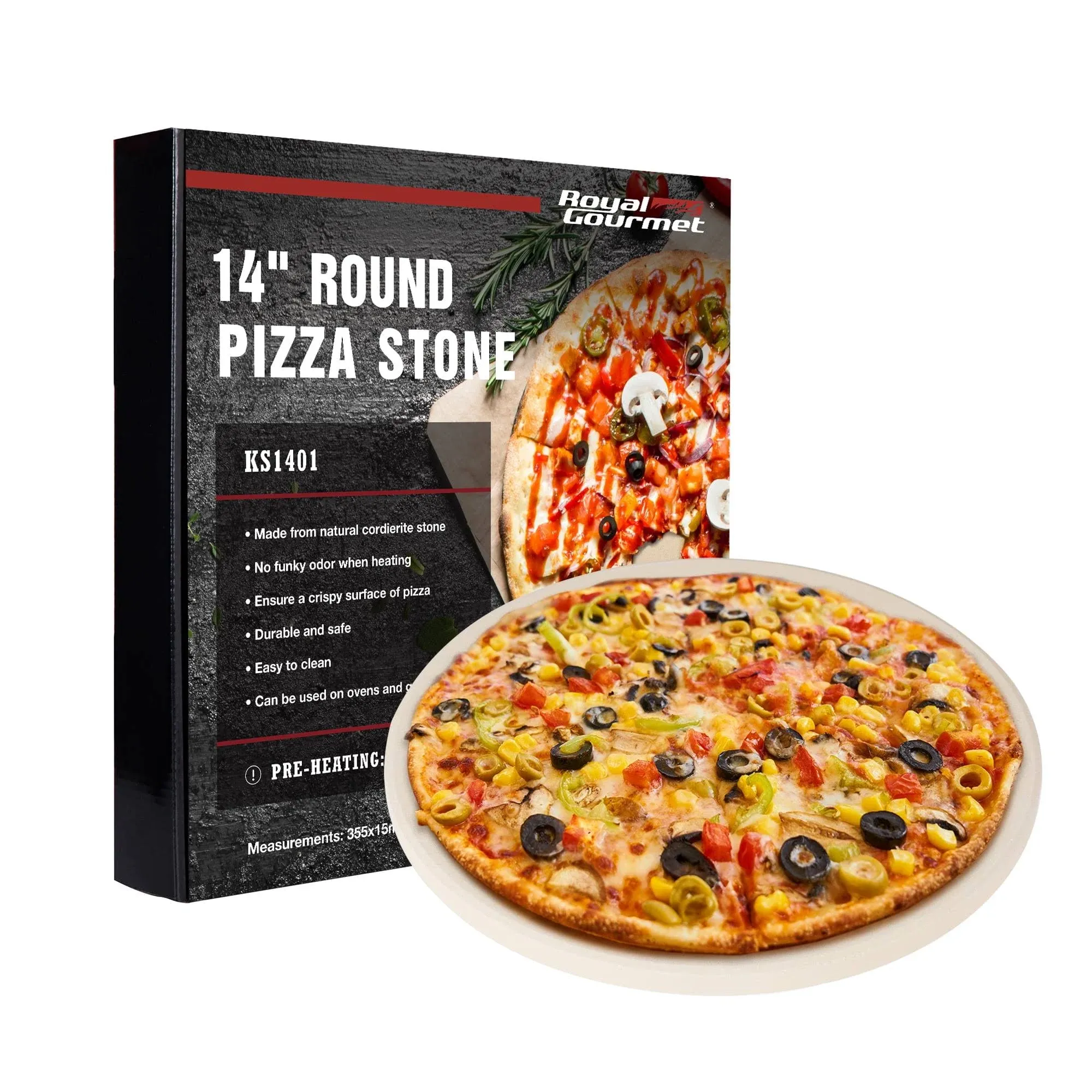 Royal Gourmet 14" Round Cordierite Pizza Stone