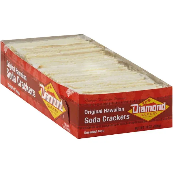 Diamond Bakery Soda Crackers, Original Hawaiian, Unsalted Tops - 13 oz