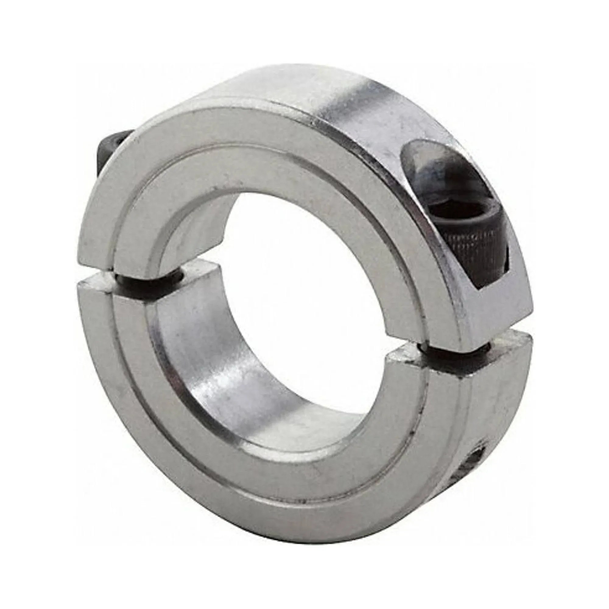 Climax Metal 2C-100-A Aluminum Two-Piece Clamping Collar, 1" Bore Size, 1-3/4" OD, With 1/4-28 x 5/8 Set Screw