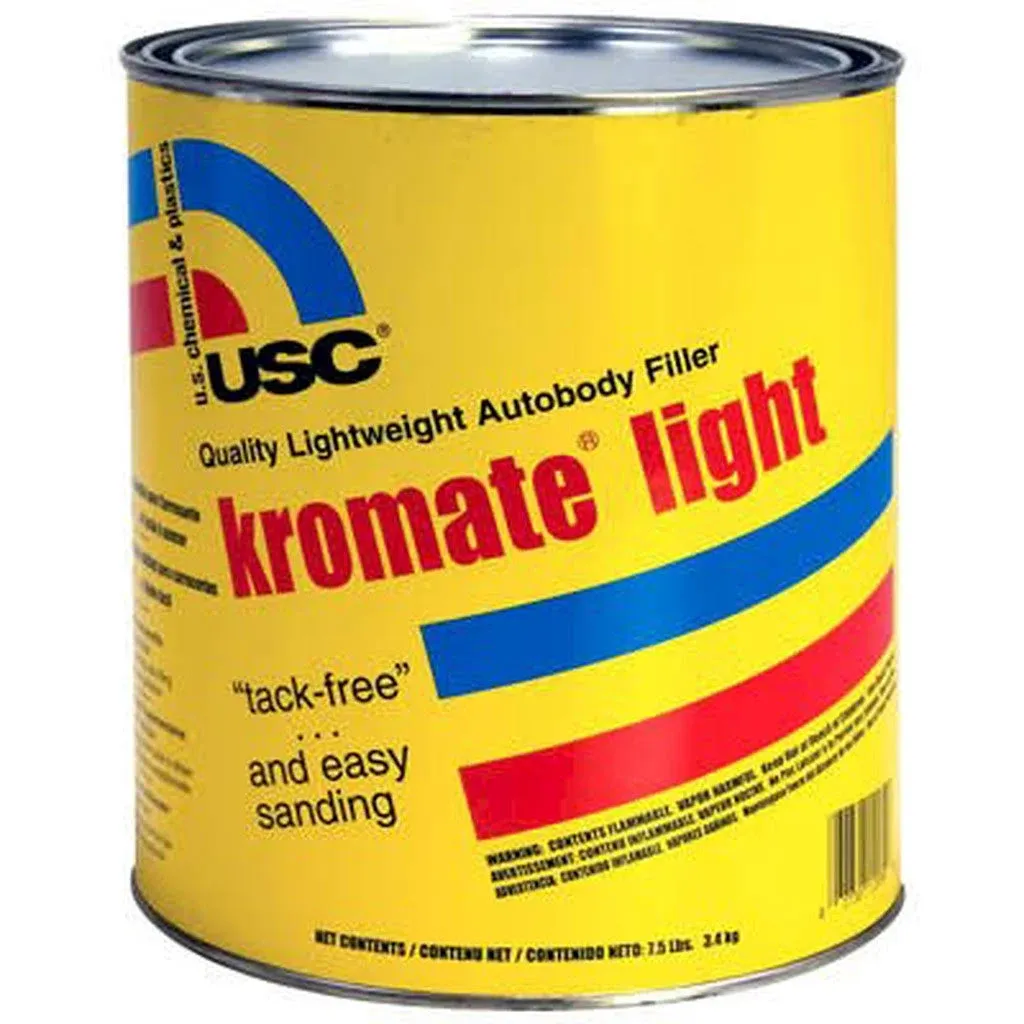 USC 12050 Lightweight Autobody Filler, 1 gal, Yellow, Liquid