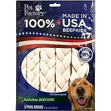 Pet Factory American Beefhide Braided Sticks Dog Chew