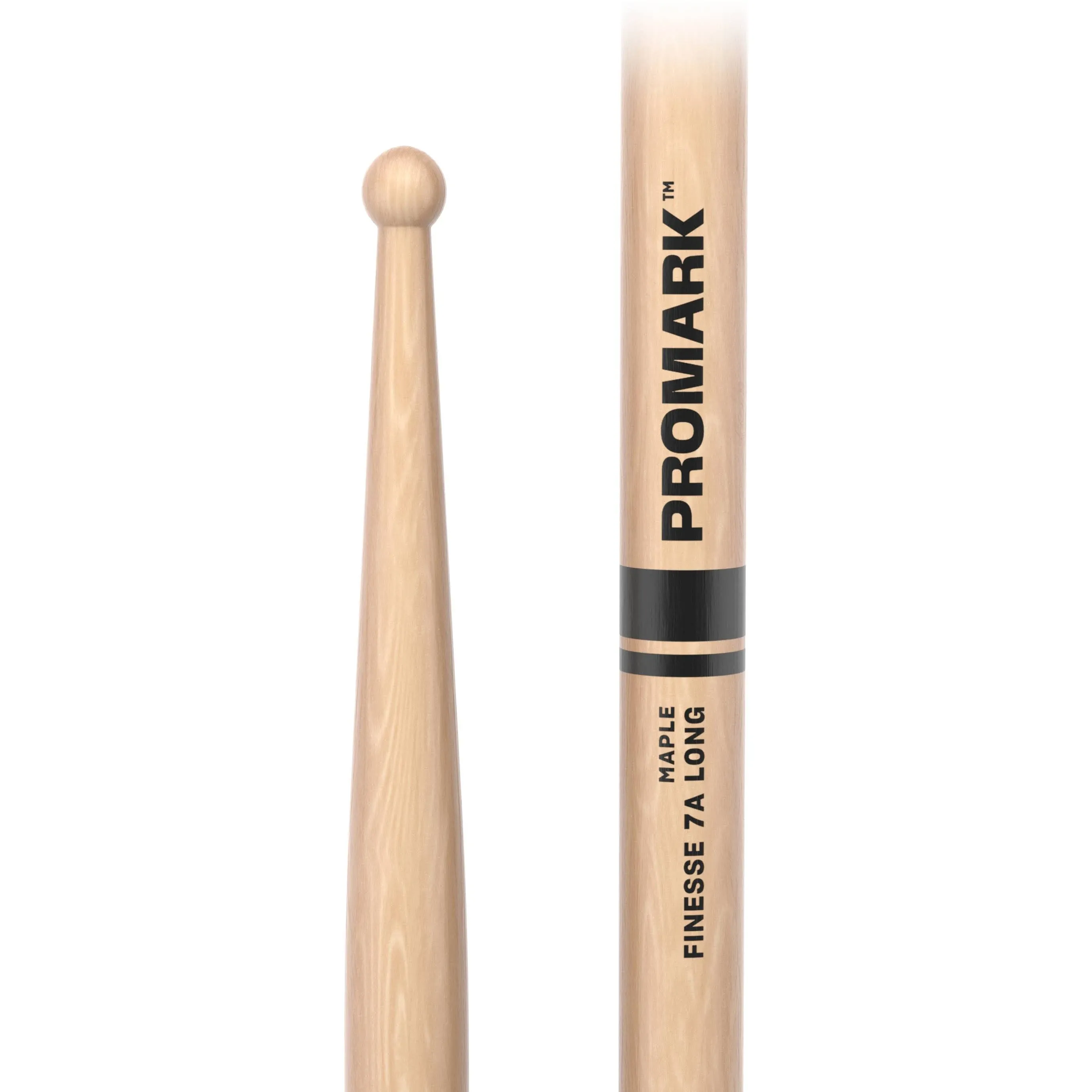 Promark Finesse Maple Long Round Tip Drumstick 7A Wood