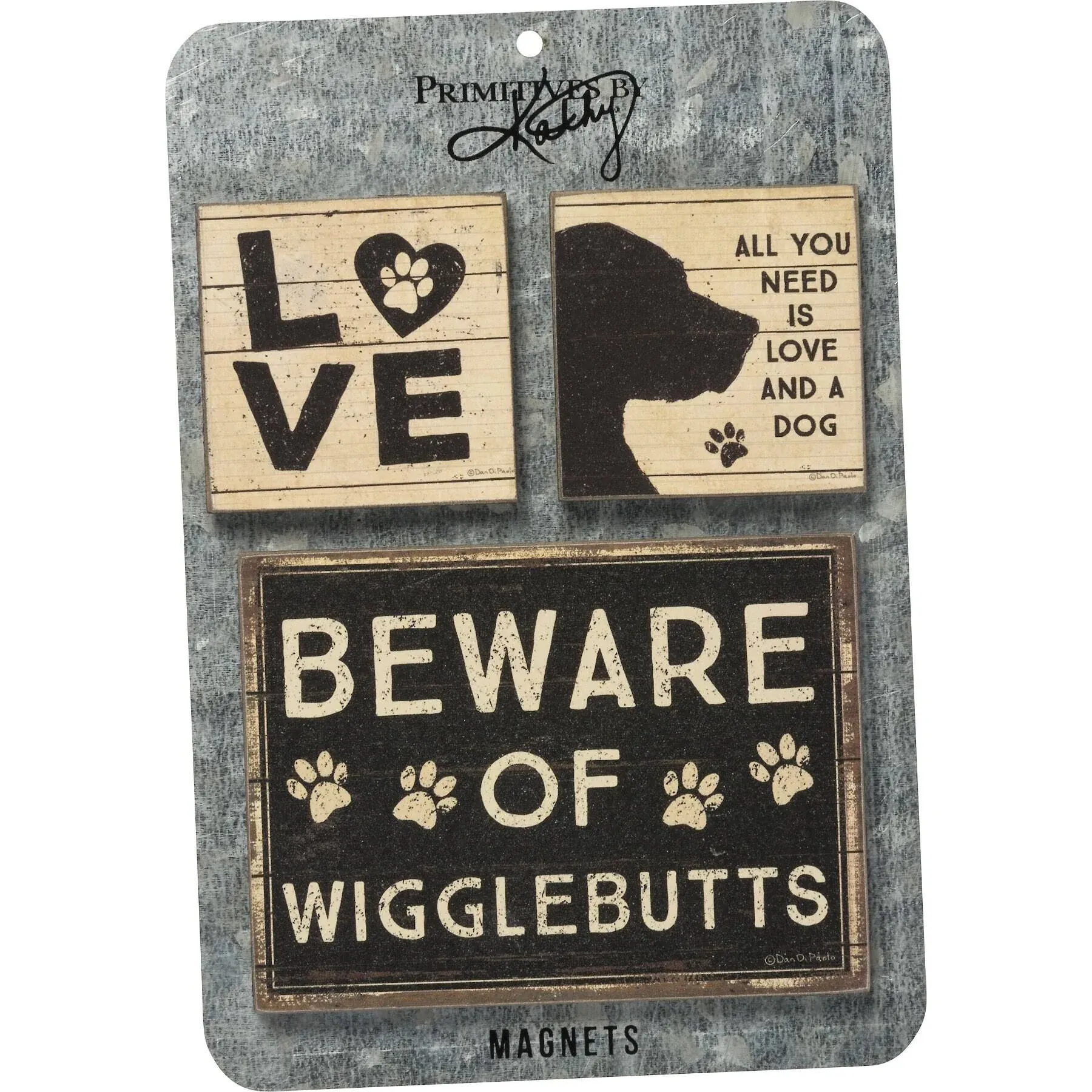 Primitives by Kathy Dog Magnet Set, 3 Count