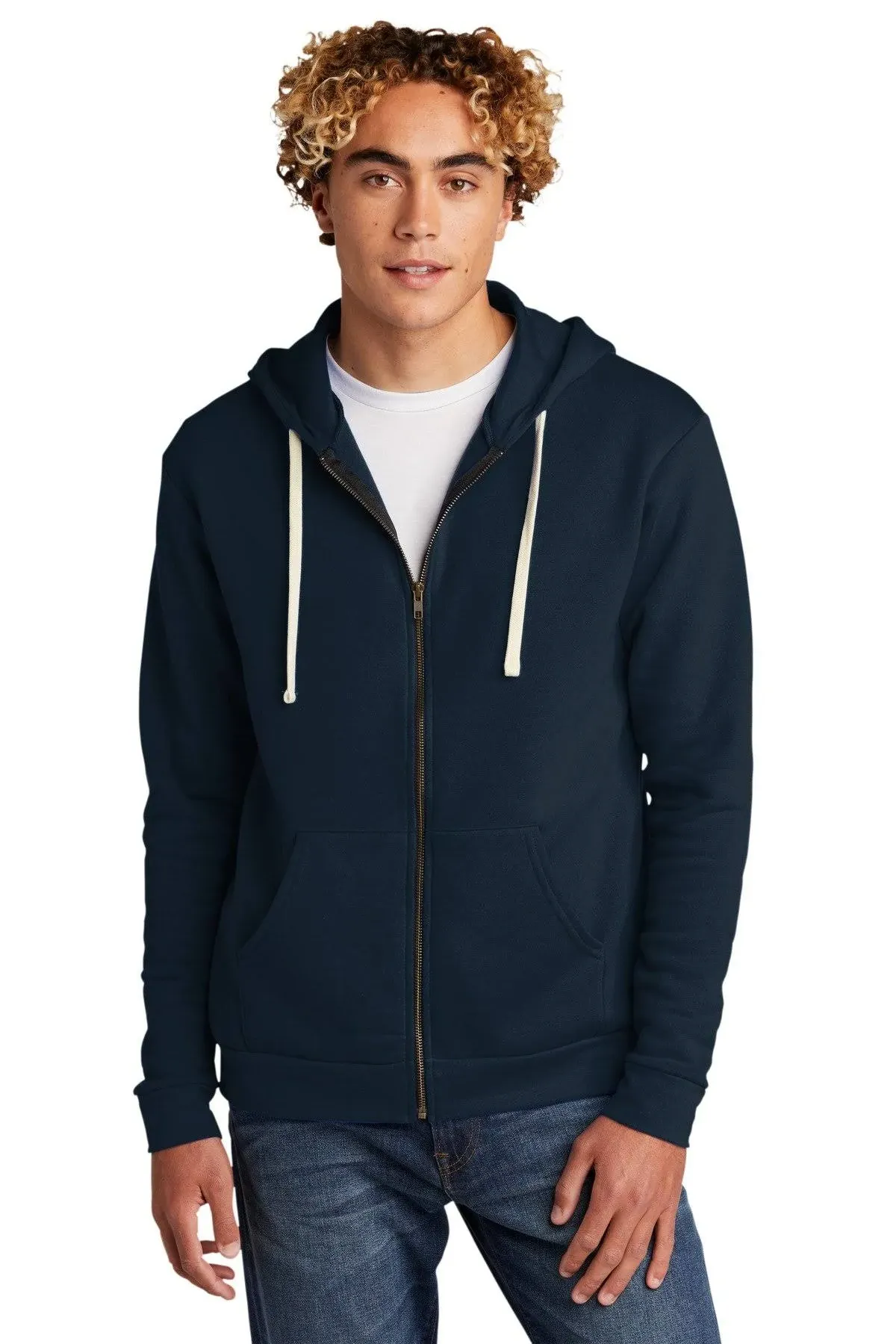 Next Level Unisex Midnight Navy Beach Fleece Full-Zip Hoodie