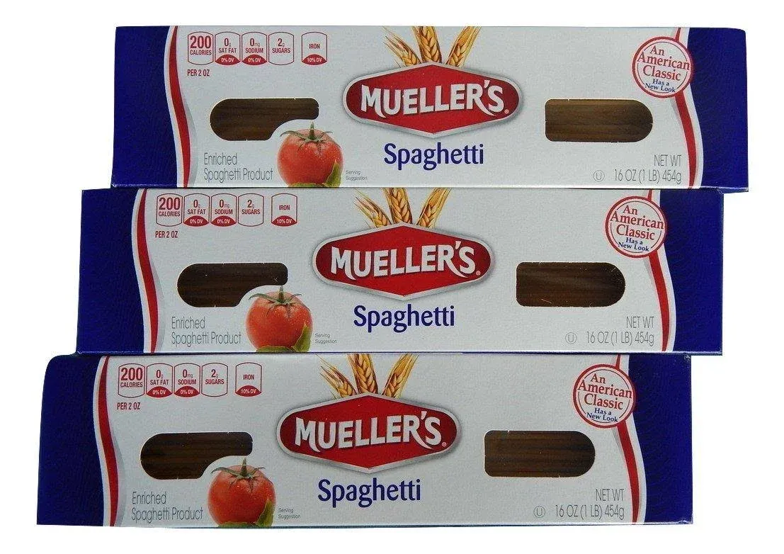 Mueller's Enriched Spaghetti Pasta 16 oz. / 1 lb. Box (Pack of 3)