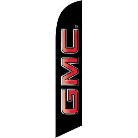 Auto Dealership Advertising Feather Banner Swooper Flag Set with 15 Foot Flag Pole Kit and Ground Stake Compatible with GMC Carlot Signs