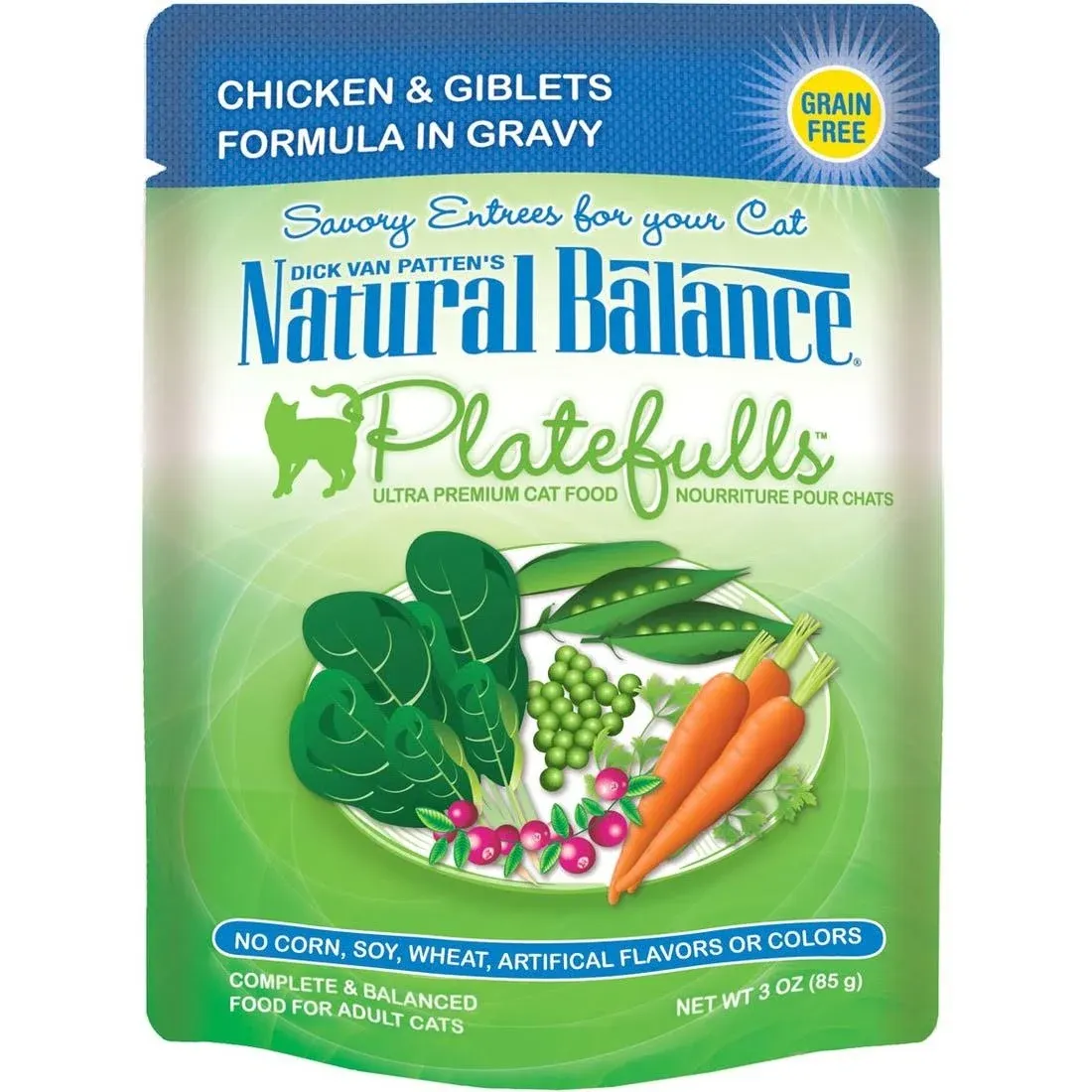 Natural Balance Original Ultra Platefulls Mackerel & Sardine Recipe Morsels in Gravy Wet Cat Food Pouches