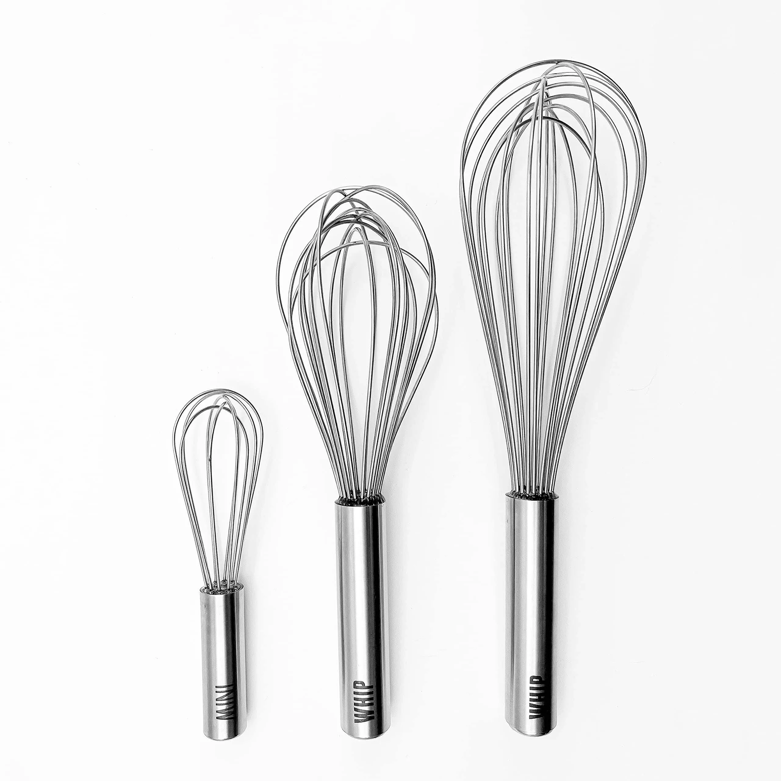 Tovolo Stainless Steel 6" Mini Whisk, 9" and 11" Whisk Whip Kitchen Utensil Bundle - Set of 3