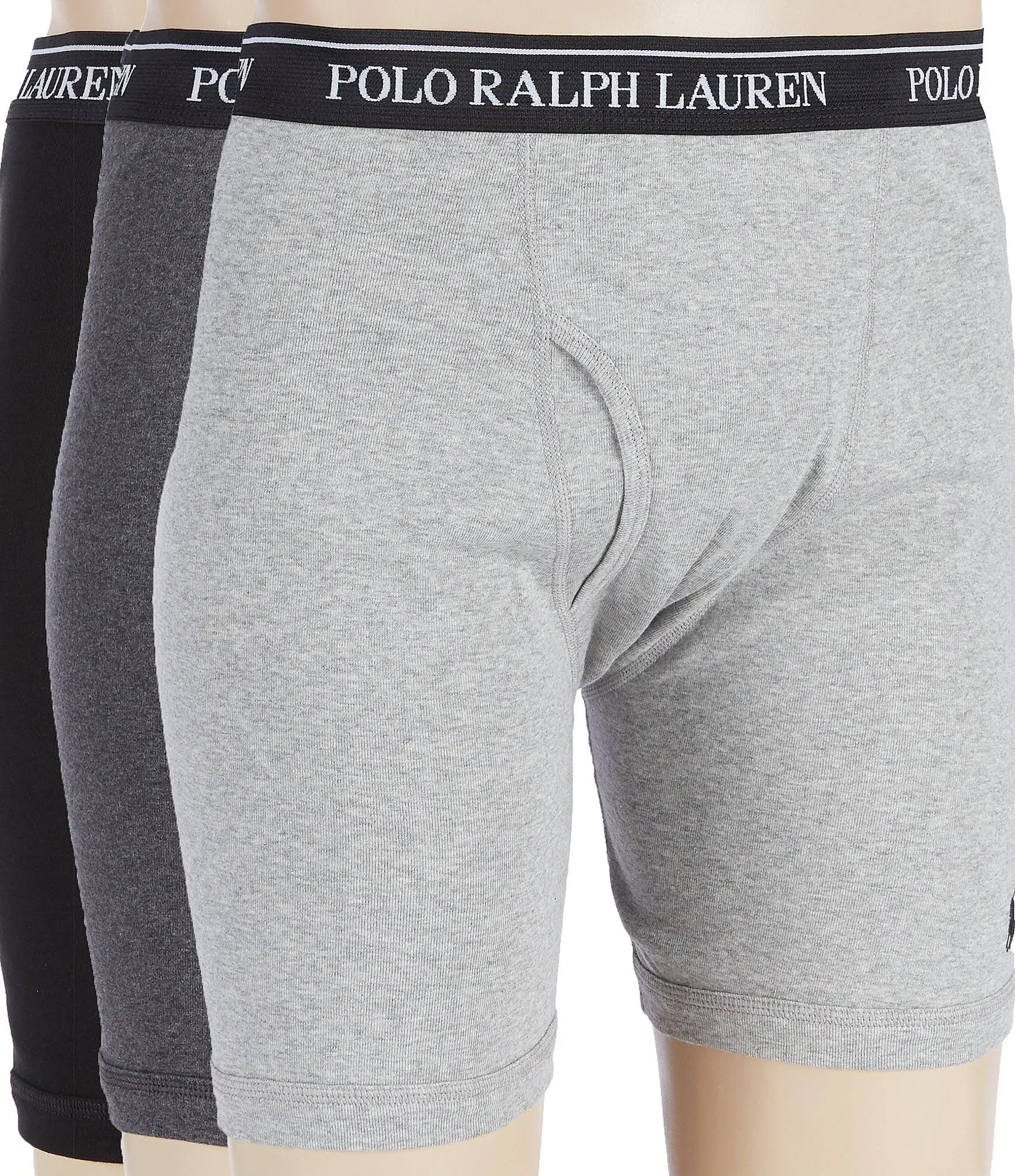 Polo Ralph Lauren Men's Classic Fit Cotton Boxer Briefs, Trunks & Long Leg Available (3 Pack)