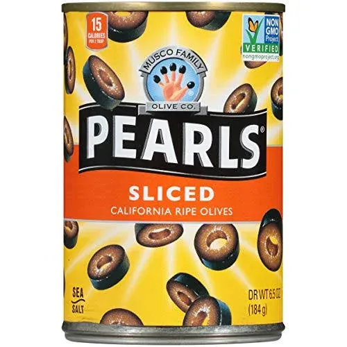 Pearls, Sliced Ripe, Black Olives, 6.5 Oz, 12-Cans