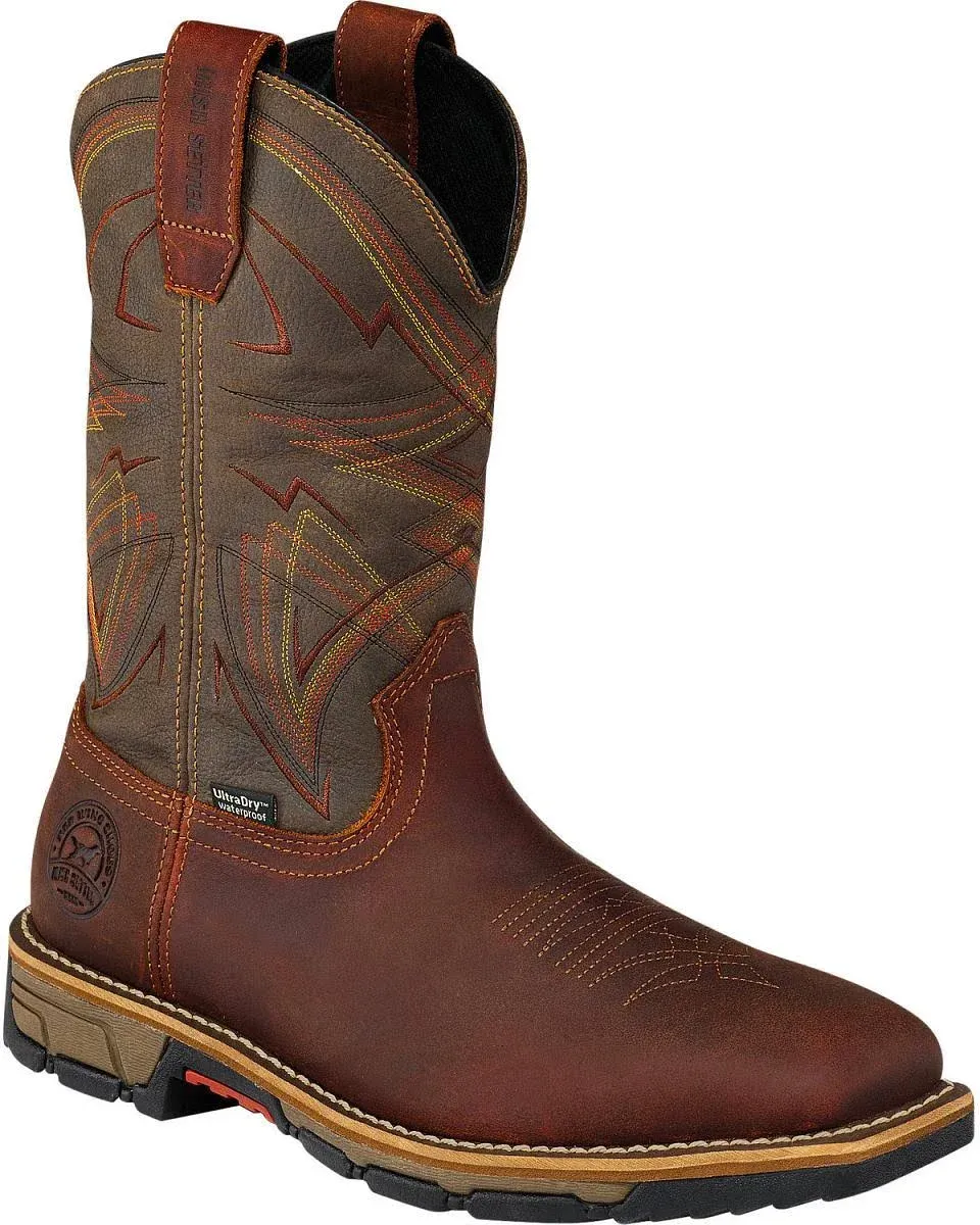 Irish Setter Marshall 11 in. Waterproof Pull-On Safety Toe Boot Brown 11.5 - D