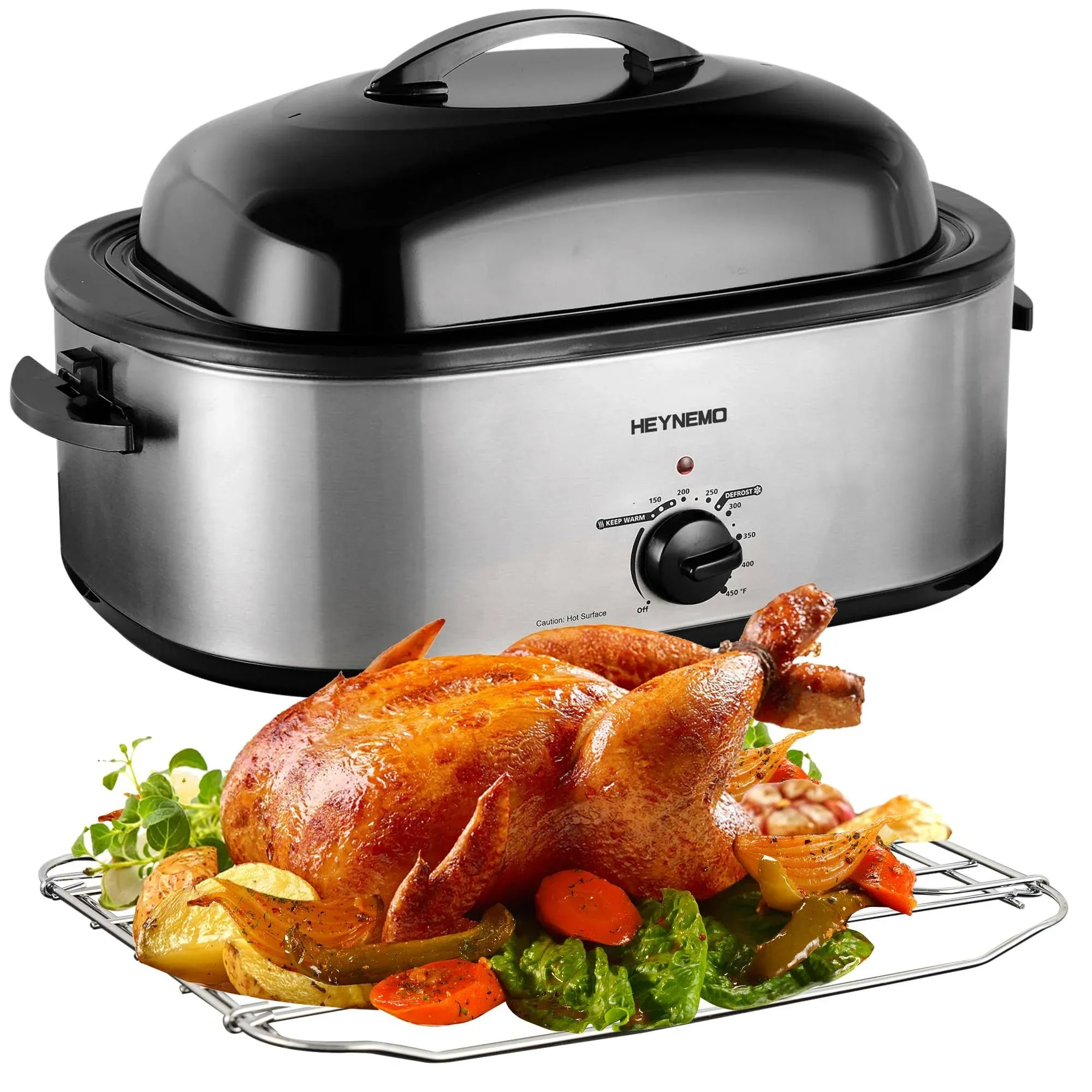 20 Quart Roaster Oven with Self-Basting Lid, Large Turkey Roaster Oven with ...