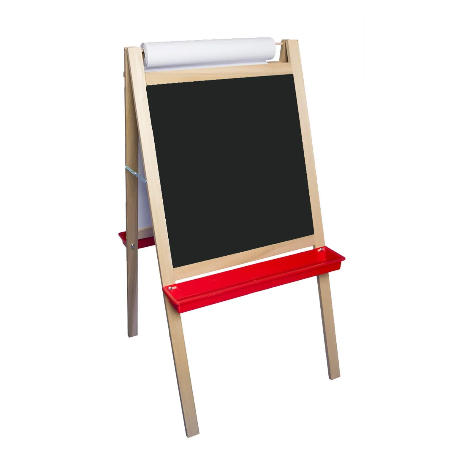 Flipside Products Double-Sided Magnetic Dry Erase/Black Chalkboard Paper Roll Standing Easel, Whiteboard Easel, Drawing, Classroom, Home