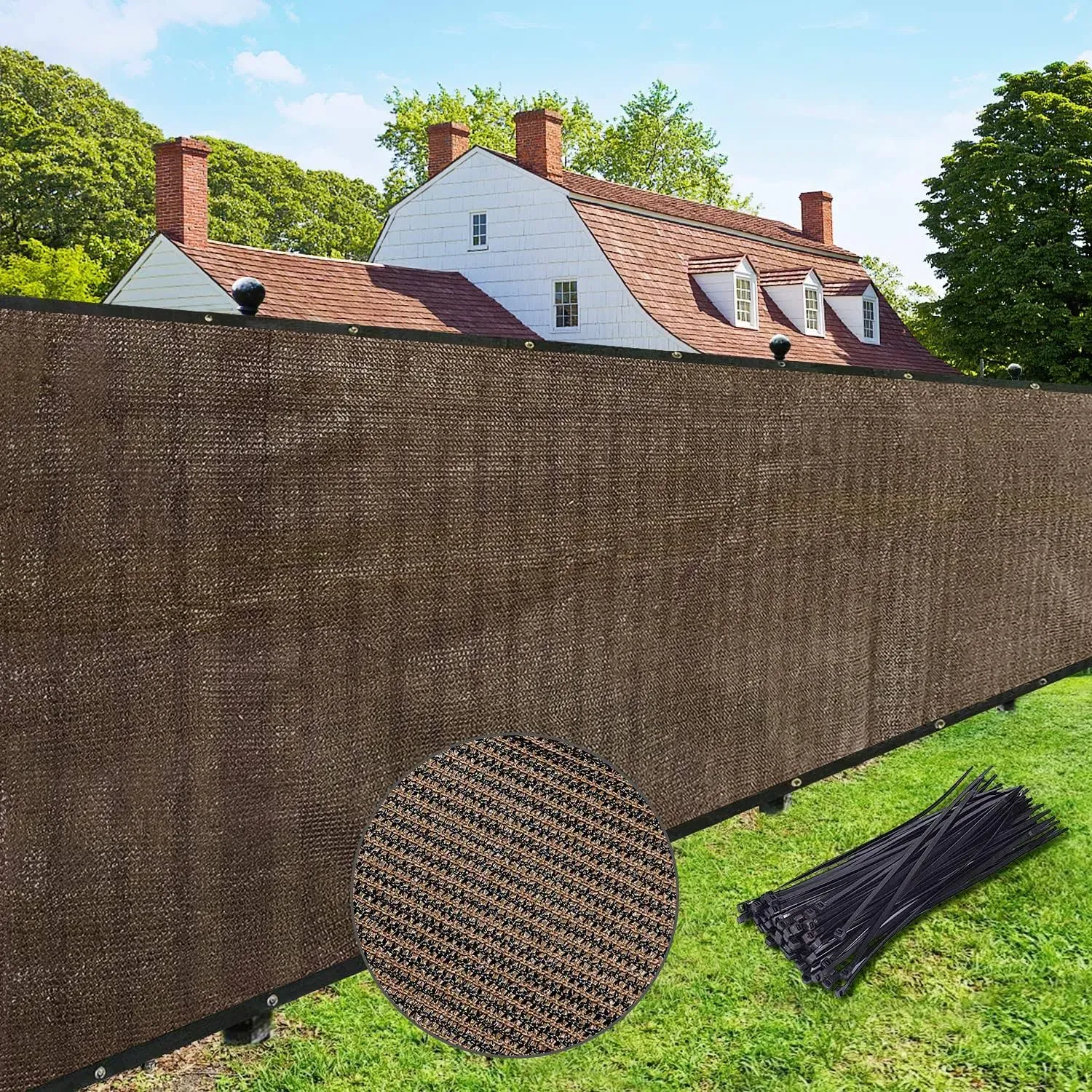 Upgrade Privacy Screen 4 x 50 Fence Shade Cover with Brass Grommets Heavy Duty Perfect for Outdoor Back Yard, Brown