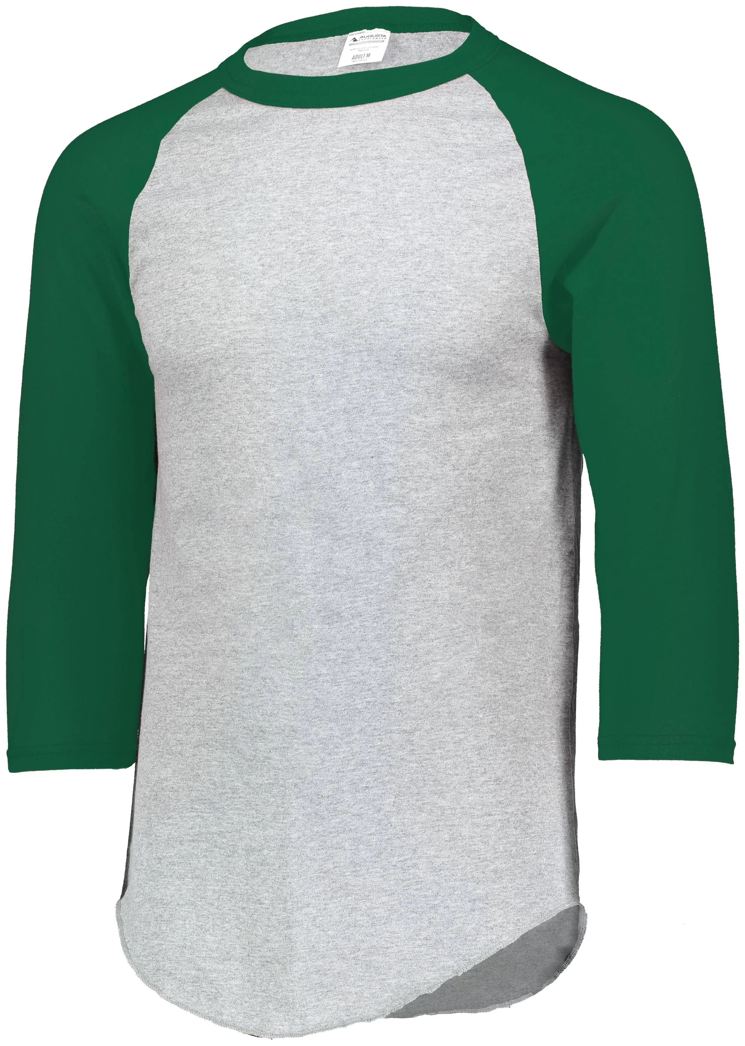 Augusta Sportswear 4420 Three-Quarter Sleeve Baseball Jersey - Athletic Heather/ Dark Green M