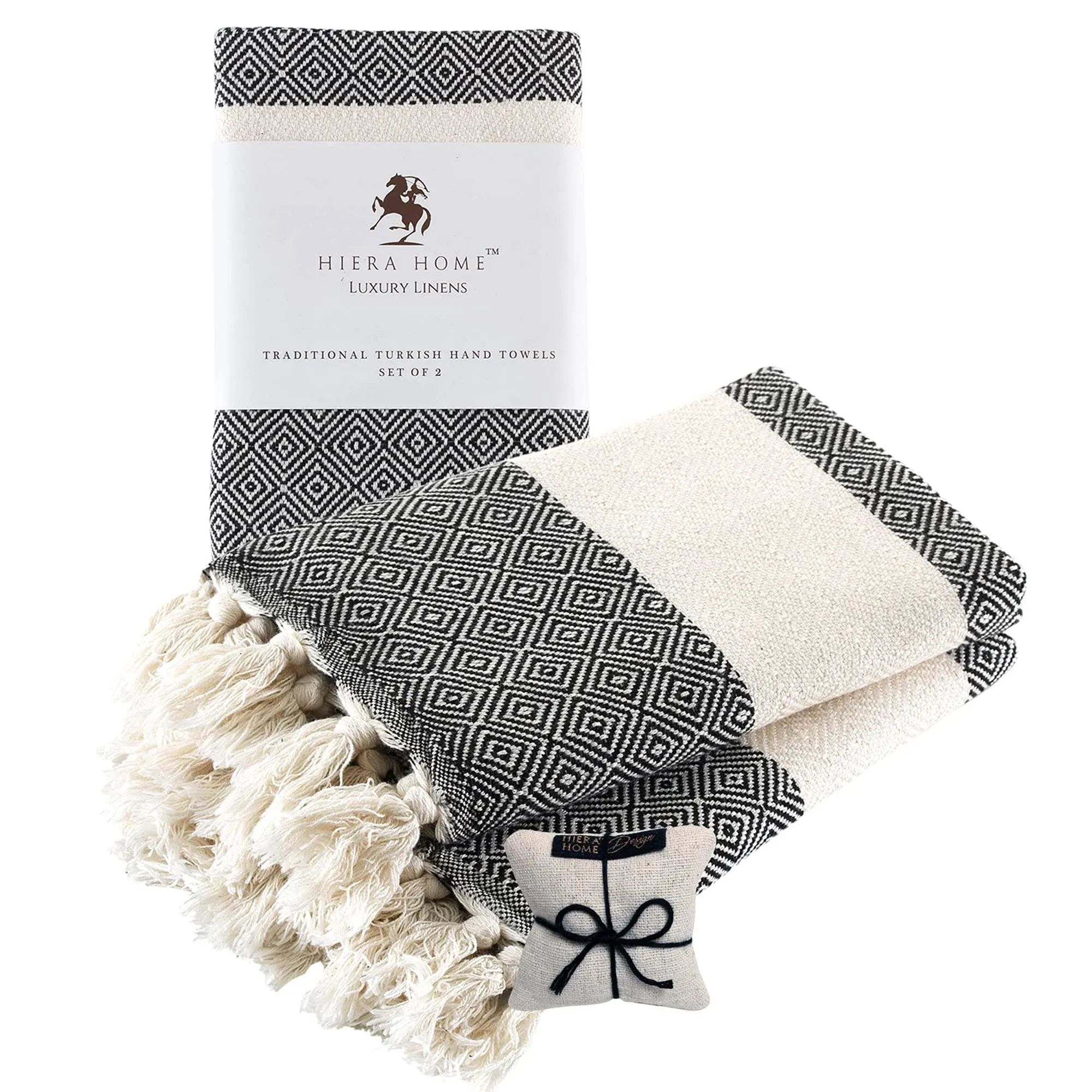 Hiera Home Turkish Hand Towels Set of 2