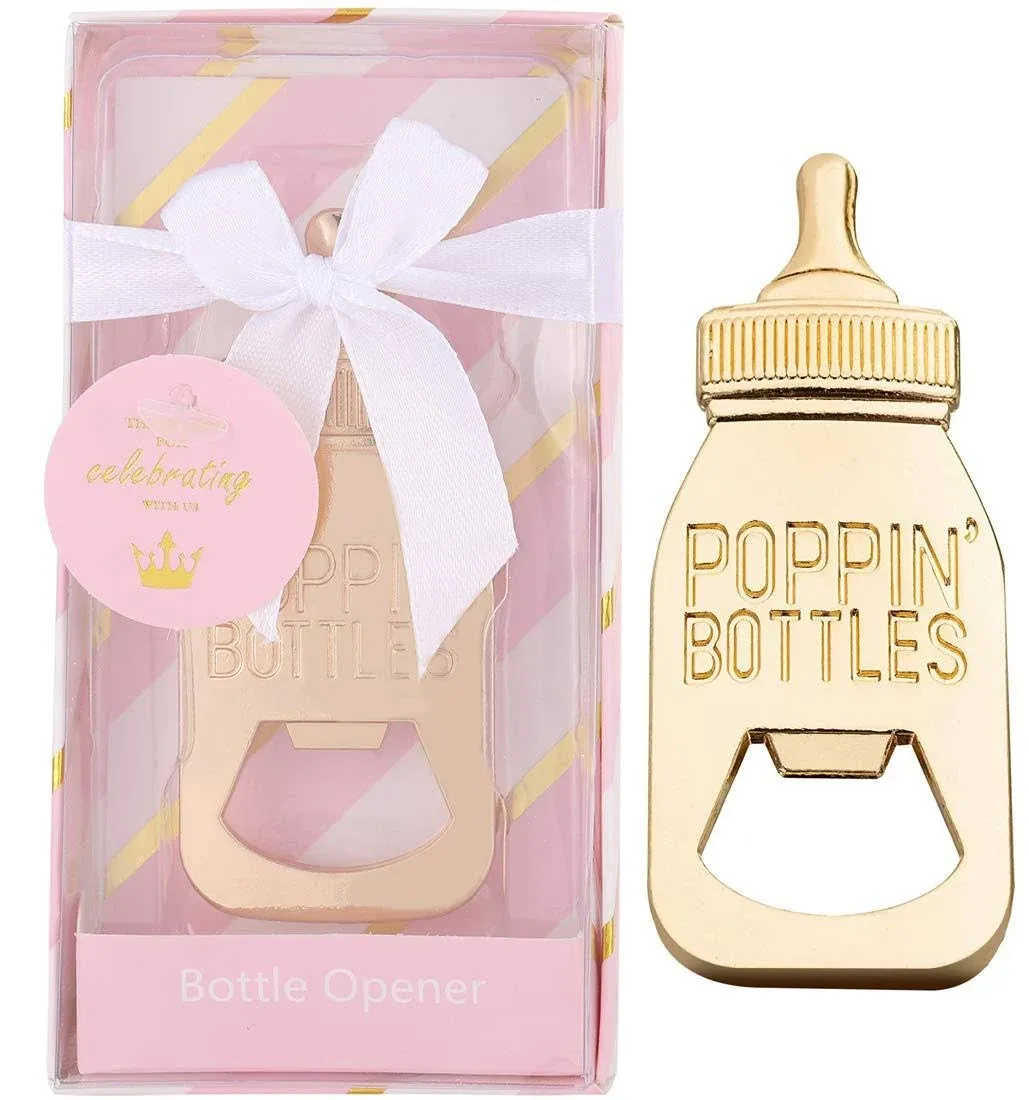 24 Pcs Pink Princess Baby Shower Favors for Girl,POPPINS&#039;B<wbr/>OTTLE Bottle Opener...