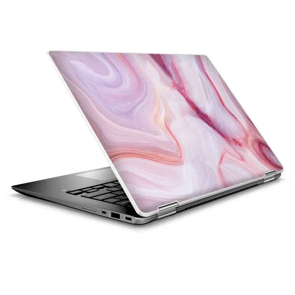 Skin Wrap for 14&#034; HP Chromebook x360, Pink Stone Marble Geode