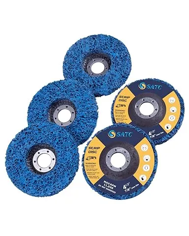 S Satc Strip Discs 5PCS Bule Stripping Wheel 4-1/2" x 7/8" Fit Angle Grinder Clean and Remove Paint Rust and Oxidation