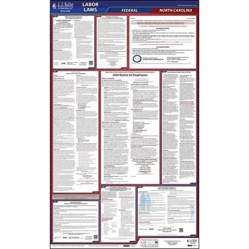 JJ Keller 62852 - 2022 North Carolina & Federal Labor Law Posters All in One ...