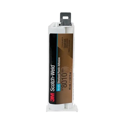 3M Scotch-Weld Structural Plastic Adhesive DP8010, Blue, Extremely Strong, Plastic to Metal Bonding, 45 mL (1.52 fl oz) Duo-Pak, 12/Case