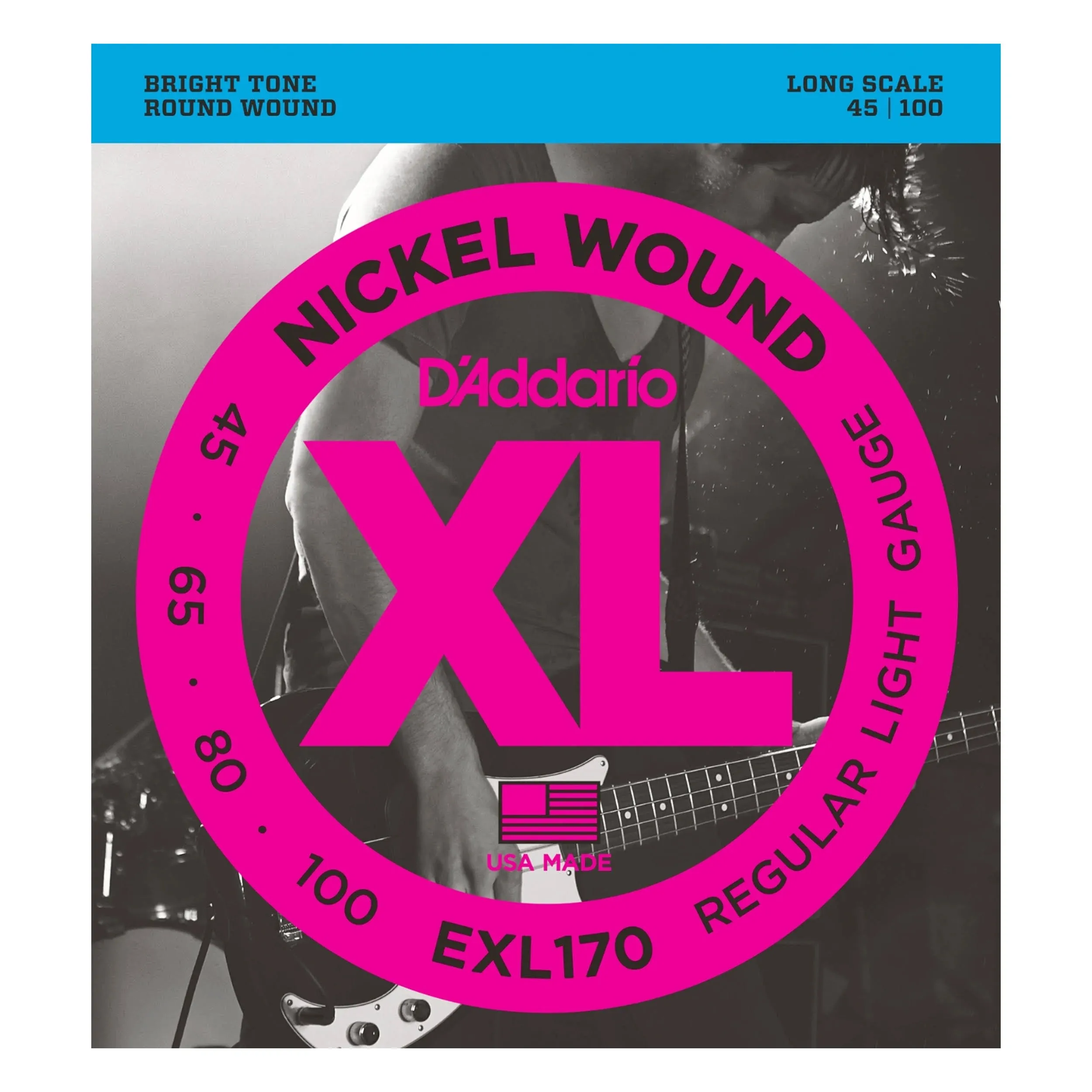 D'Addario EXL170-6 Nickel Wound 6-String Bass Strings, Light, 32-130, Long Scale