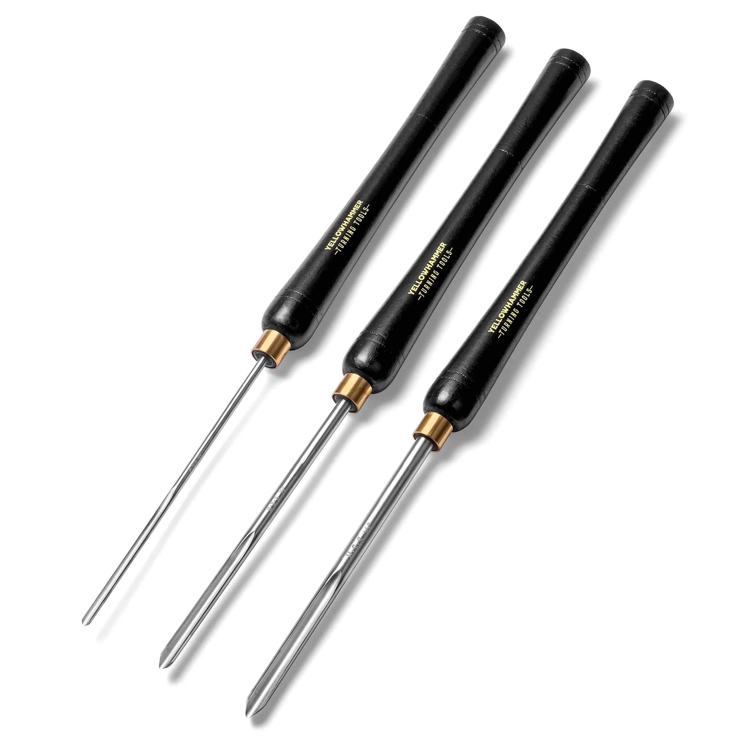 Turning Tools Essentials 3 Piece Bowl Gouge Set Includes 1/4 Flute, 3/8 Flute, a