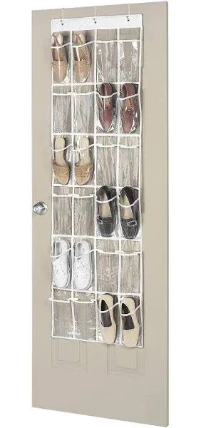 Whitmor 6046-13 Over The Door Shoe Organizer, Vinyl, Clear, 24-Pocket - Contemporary - Shoe Storage - by Toolbox Supply | Houzz