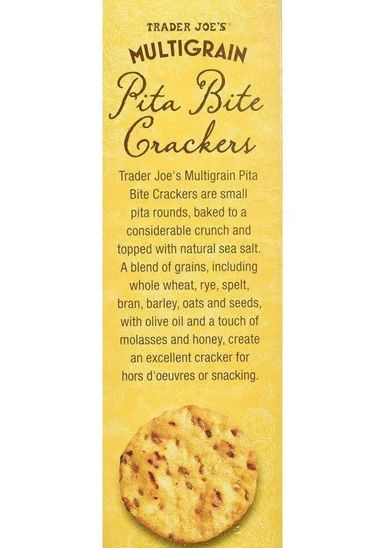 Trader Joe's Pita Bite Crackers with Sea Salt 6 oz. (Pack of 2)