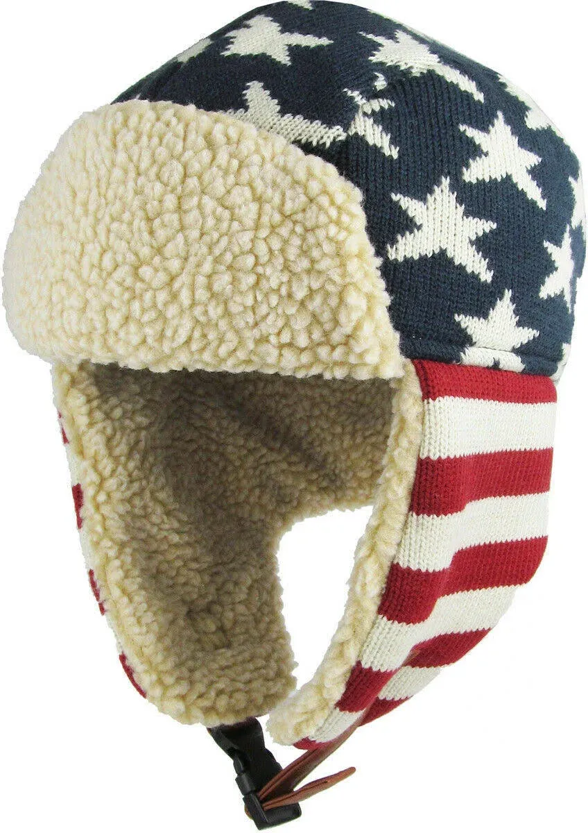 American Flag Trapper Hat