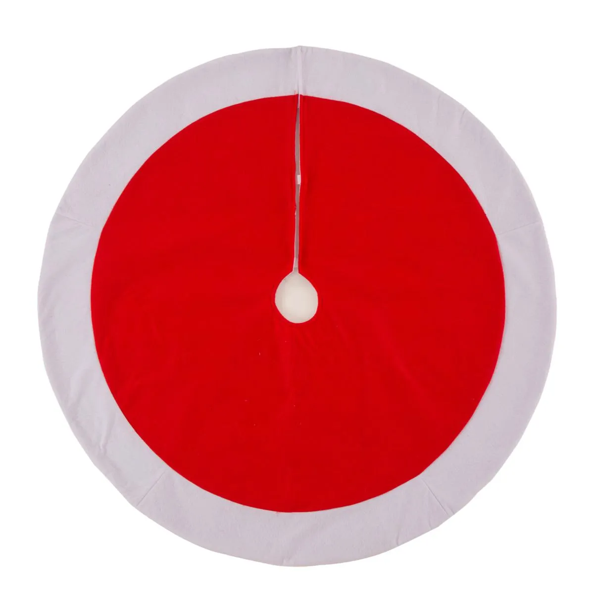 Glitzhome 48in D Red and White Felt Christmas Tree Skirt - 20744741 | HSN