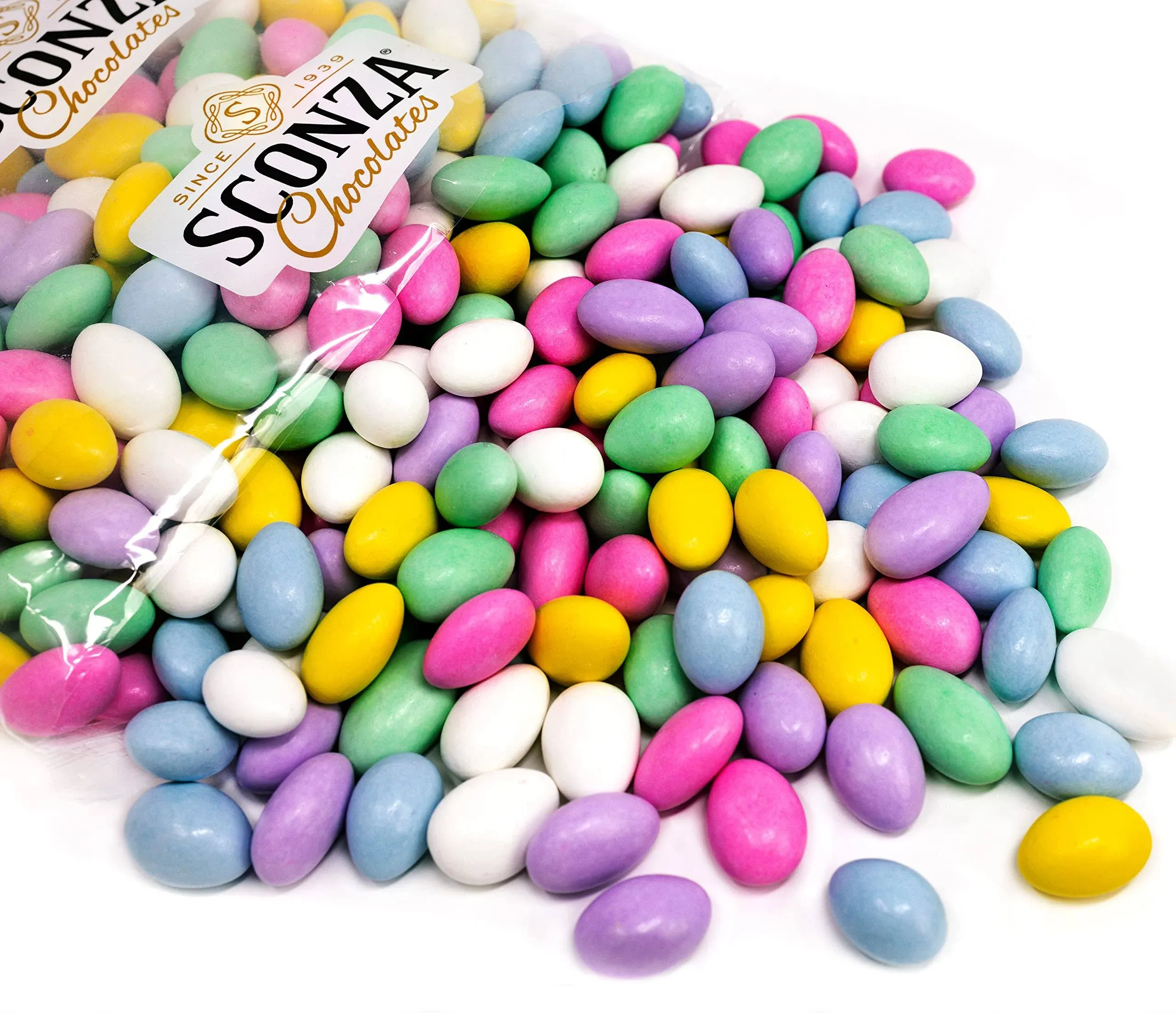 Jordan Almonds Candy Bulk - by Sconza - 5 Pounds Fresh Italian Confetti Candy for Wedding Favors or Easter Holiday Treats in Pastel Assorted Color