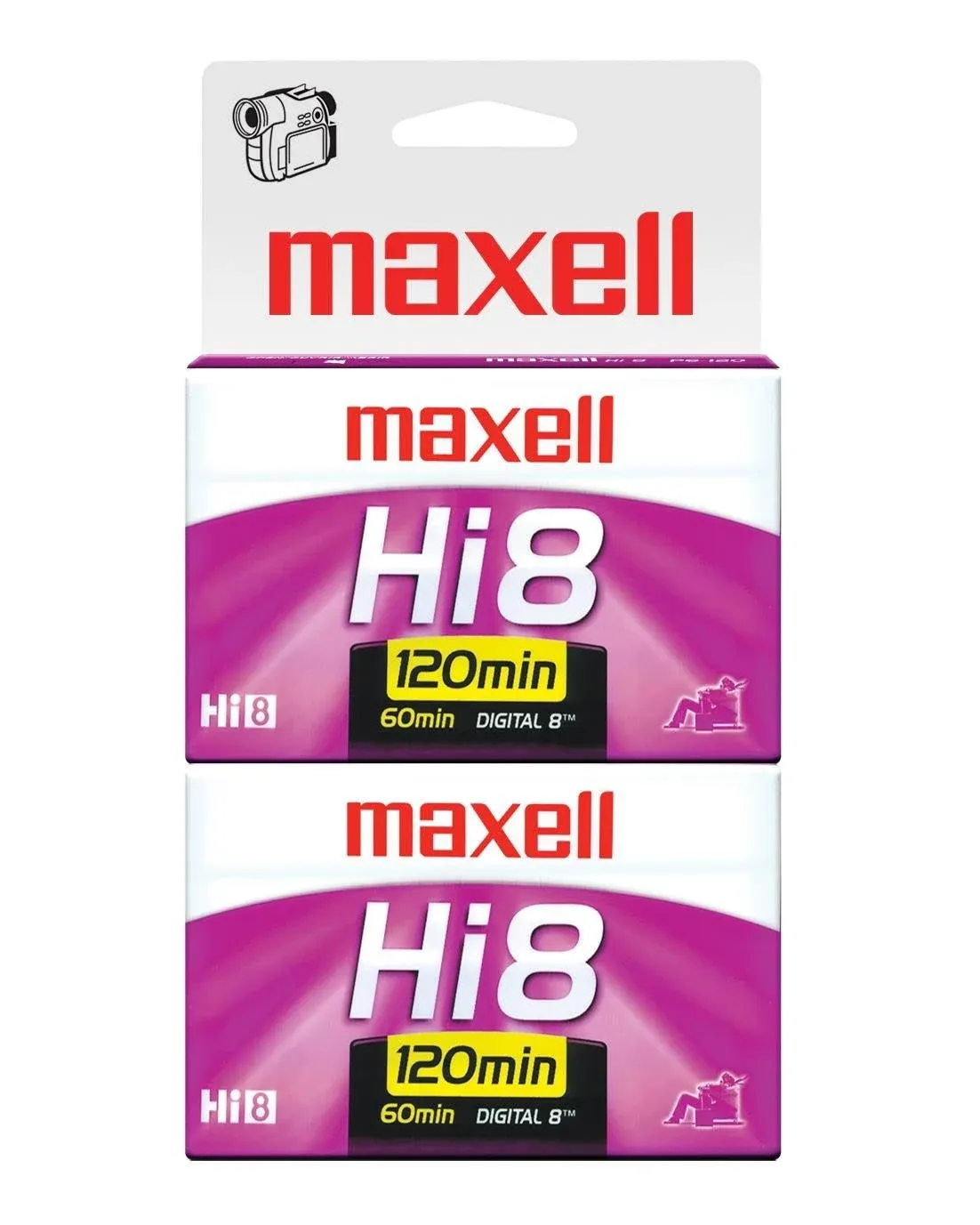 Maxell Hi8 8mm Camcorder Videotape, XR-Metal, 120 - 2 tapes