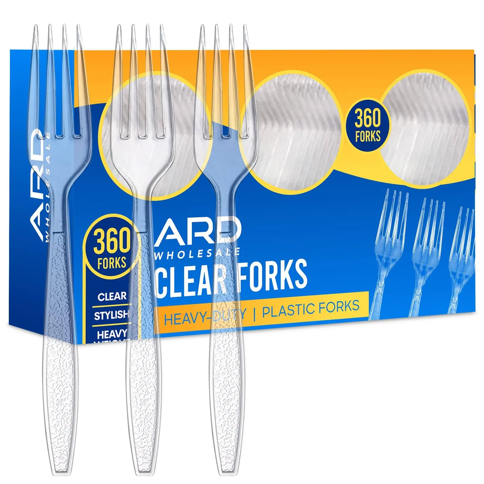 Ard Wholesale 360 Count Plastic Forks | Clear Extra Strong Extra Resistant | 360