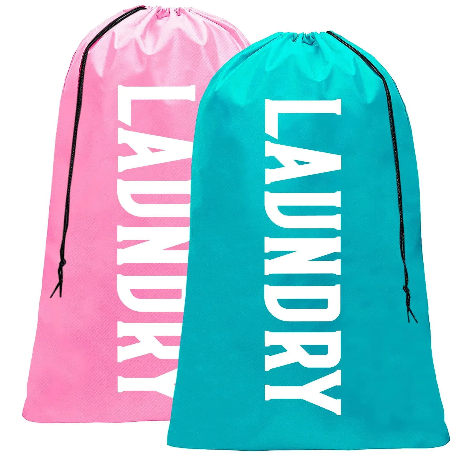 2 Pack XL Travel Laundry Bag Machine Washable Dirty Clothes Organizer Large 